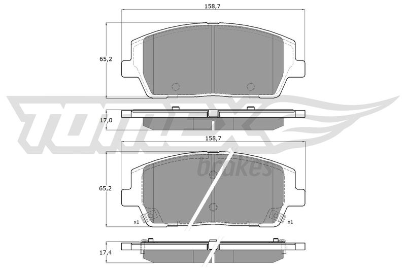 Stabdžių trinkelių rinkinys, diskinis stabdys TOMEX Brakes TX 60-05