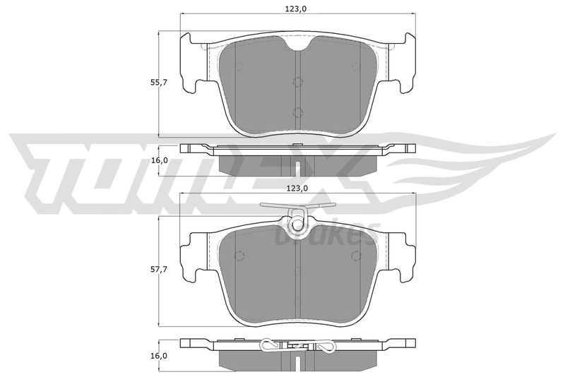 Stabdžių trinkelių rinkinys, diskinis stabdys TOMEX Brakes TX 60-10