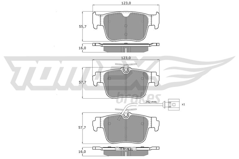 Brake Pad Set, disc brake TOMEX Brakes TX 60-101