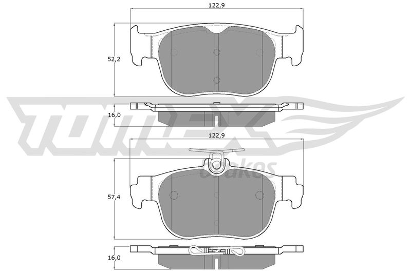 Stabdžių trinkelių rinkinys, diskinis stabdys TOMEX Brakes TX 60-11