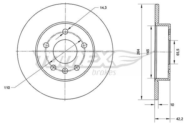 Гальмівний диск TOMEX Brakes TX 70-06