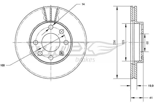 Brake Disc TOMEX Brakes TX 70-08