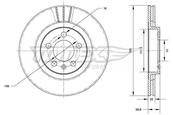 Brake Disc TOMEX Brakes TX 70-09