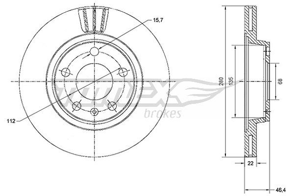 Stabdžių diskas TOMEX Brakes TX 70-21