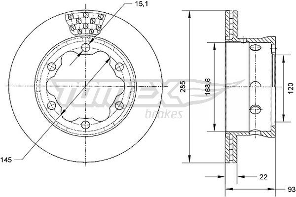 Гальмівний диск TOMEX Brakes TX 70-25