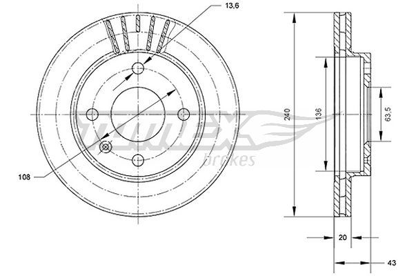 Гальмівний диск TOMEX Brakes TX 70-40