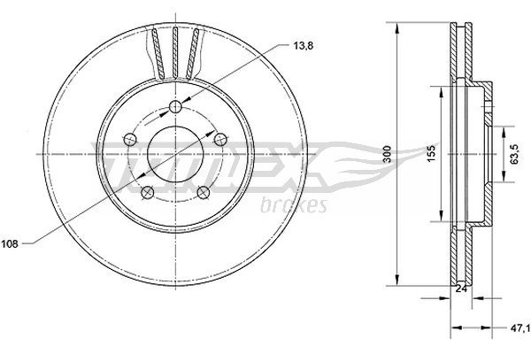 Brake Disc TOMEX Brakes TX 70-44