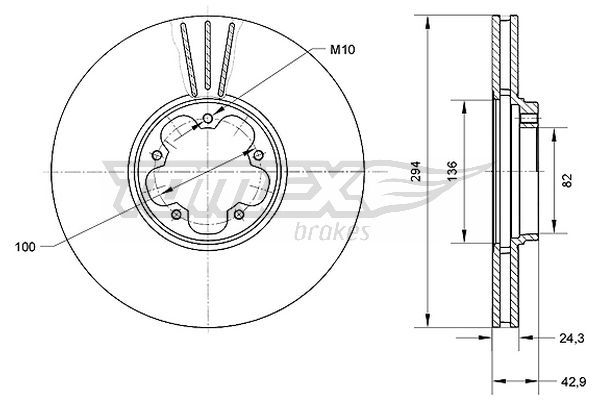 Stabdžių diskas TOMEX Brakes TX 70-96