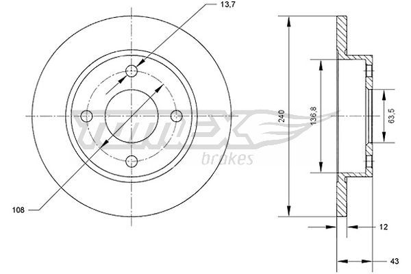 Гальмівний диск TOMEX Brakes TX 70-99