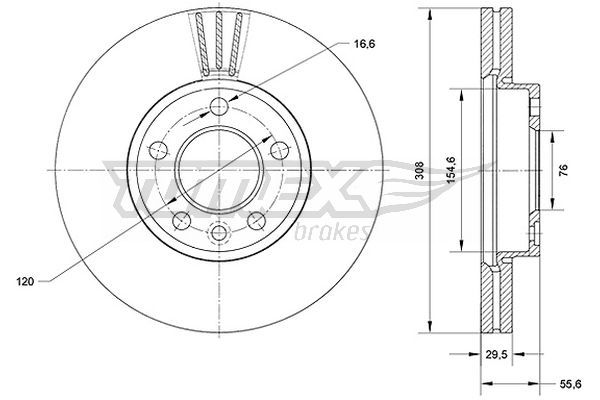 Гальмівний диск TOMEX Brakes TX 71-04