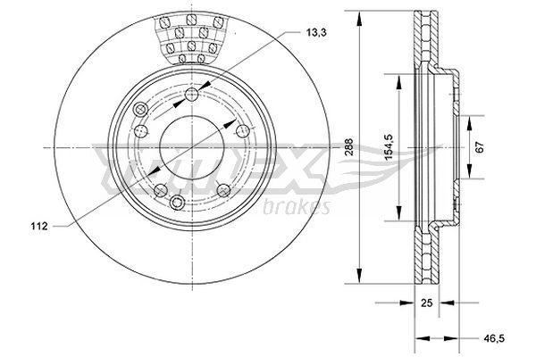 Stabdžių diskas TOMEX Brakes TX 71-06