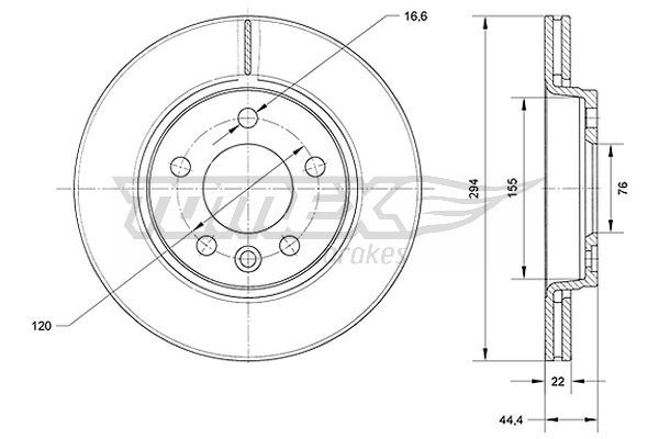 Stabdžių diskas TOMEX Brakes TX 71-07