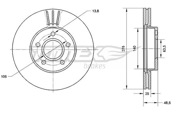 Гальмівний диск TOMEX Brakes TX 71-11