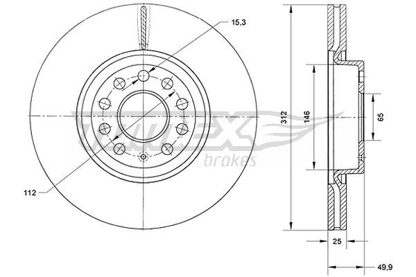 Brake Disc TOMEX Brakes TX 71-12