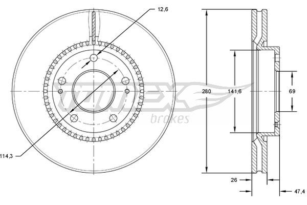 Stabdžių diskas TOMEX Brakes TX 71-35