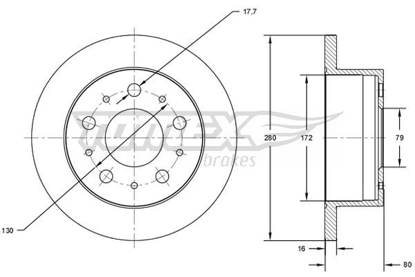 Гальмівний диск TOMEX Brakes TX 71-38