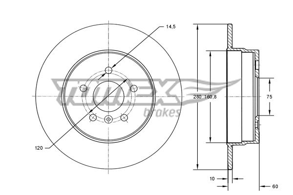 Гальмівний диск TOMEX Brakes TX 71-45