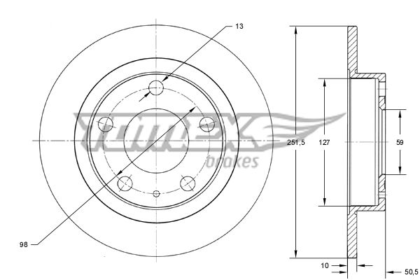 Brake Disc TOMEX Brakes TX 71-58