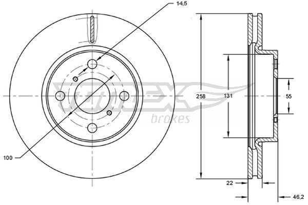 Brake Disc TOMEX Brakes TX 71-70