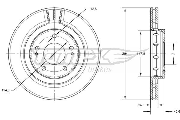 Гальмівний диск TOMEX Brakes TX 71-74