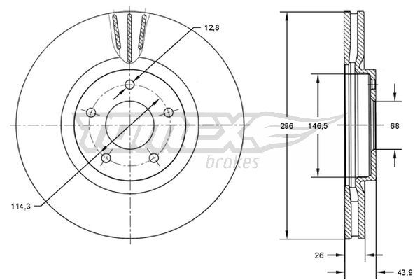 Stabdžių diskas TOMEX Brakes TX 71-84