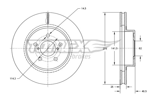 Stabdžių diskas TOMEX Brakes TX 71-95