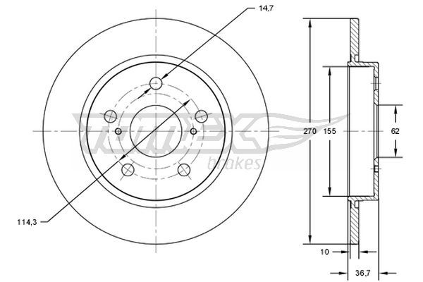 Stabdžių diskas TOMEX Brakes TX 72-00