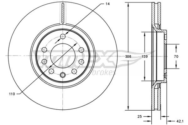 Гальмівний диск TOMEX Brakes TX 72-03