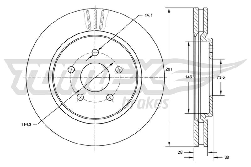 Stabdžių diskas TOMEX Brakes TX 72-16