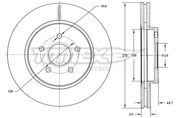 Stabdžių diskas TOMEX Brakes TX 72-27