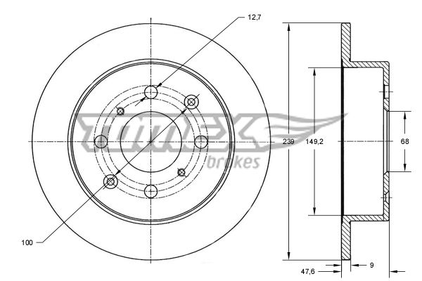 Stabdžių diskas TOMEX Brakes TX 72-32