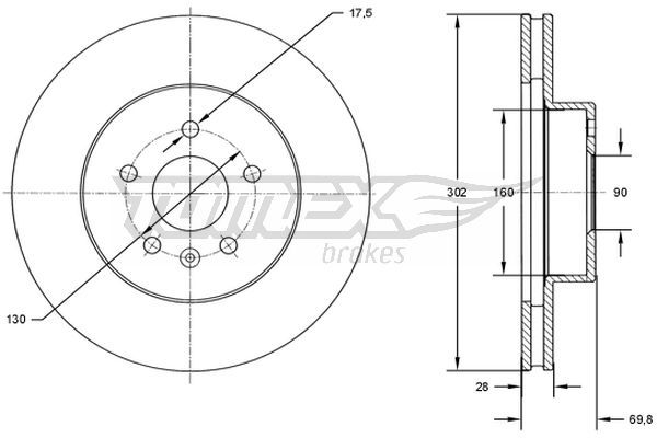 Stabdžių diskas TOMEX Brakes TX 72-46