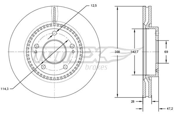 Stabdžių diskas TOMEX Brakes TX 72-47