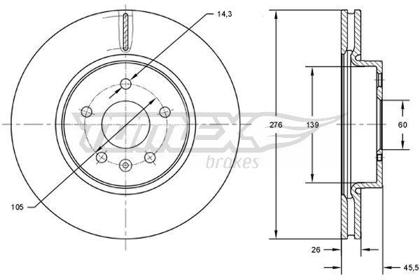 Brake Disc TOMEX Brakes TX 72-49