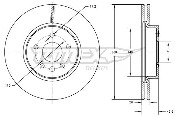 Brake Disc TOMEX Brakes TX 72-53