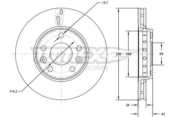 Stabdžių diskas TOMEX Brakes TX 72-61