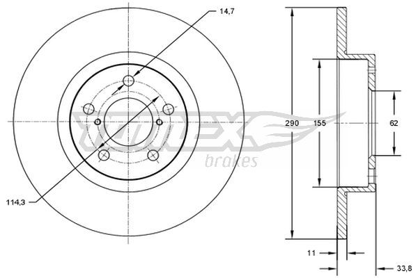 Гальмівний диск TOMEX Brakes TX 72-86