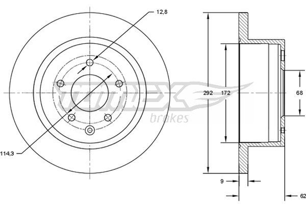 Stabdžių diskas TOMEX Brakes TX 72-89