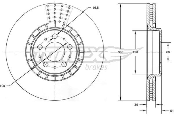 Гальмівний диск TOMEX Brakes TX 73-09