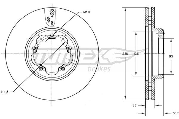 Гальмівний диск TOMEX Brakes TX 73-11