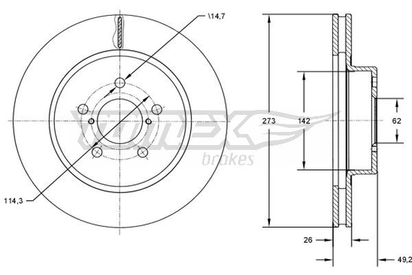 Stabdžių diskas TOMEX Brakes TX 73-12