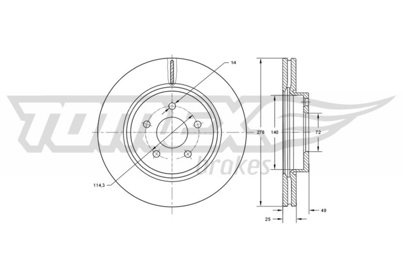 Stabdžių diskas TOMEX Brakes TX 73-18