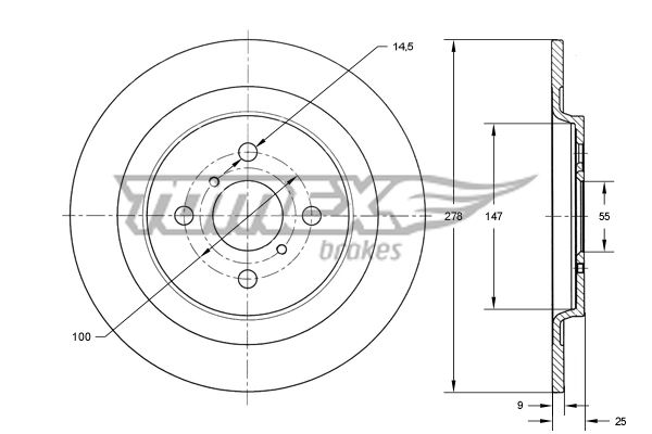 Brake Disc TOMEX Brakes TX 73-27