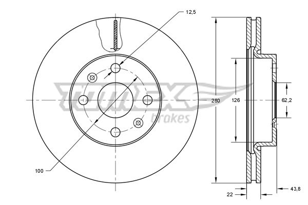 Stabdžių diskas TOMEX Brakes TX 73-34