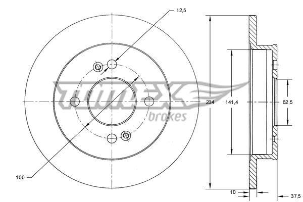 Brake Disc TOMEX Brakes TX 73-37