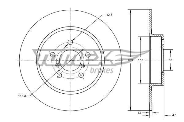 Stabdžių diskas TOMEX Brakes TX 73-54