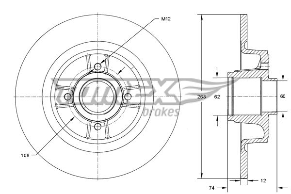 Stabdžių diskas TOMEX Brakes TX 73-581