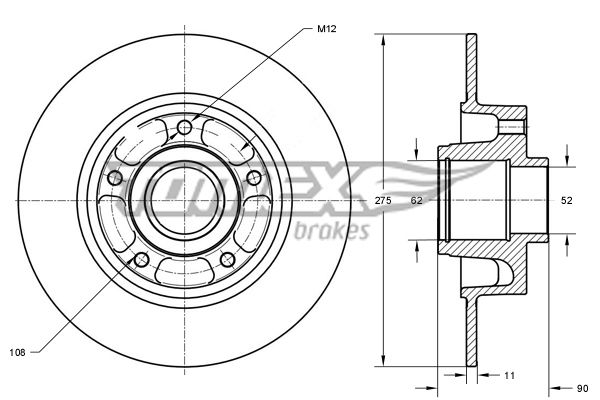 Stabdžių diskas TOMEX Brakes TX 73-591