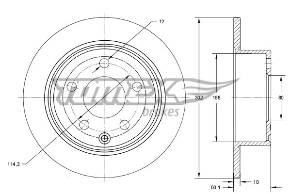 Stabdžių diskas TOMEX Brakes TX 73-66