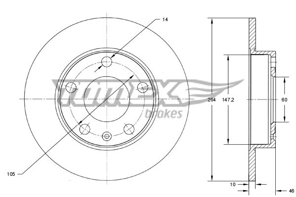 Stabdžių diskas TOMEX Brakes TX 73-72